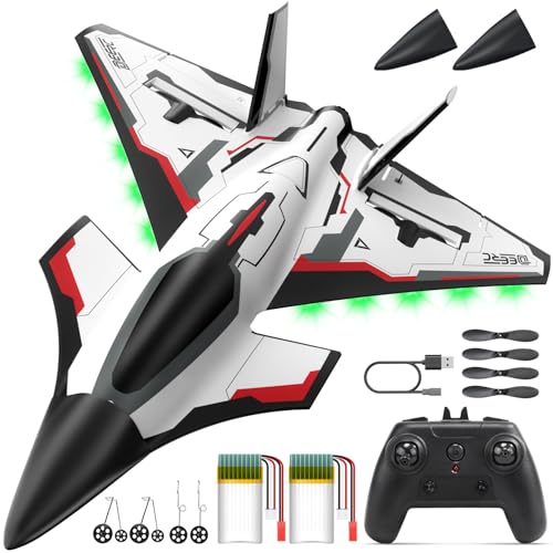 DEERC Future RC Plane 4 Channel Remote Control Jet Hobby Airplane with LED Lights RTF Aerobatic Aircraft Toys,2.4GHz 6-axis Gyro Stabilizer EDF EPP Glider Aircraft Plane for Adults Beginners Advanced - Image 1