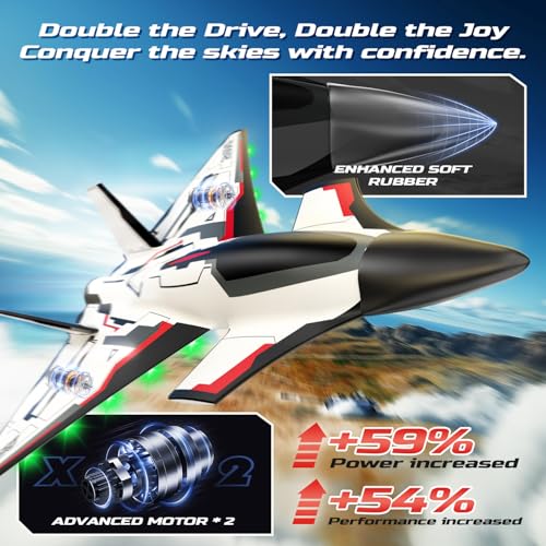 DEERC Future RC Plane 4 Channel Remote Control Jet Hobby Airplane with LED Lights RTF Aerobatic Aircraft Toys,2.4GHz 6-axis Gyro Stabilizer EDF EPP Glider Aircraft Plane for Adults Beginners Advanced - Image 2