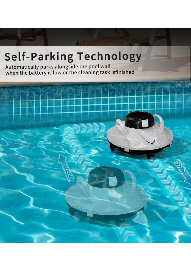 KASTWAVE - Cordless Pool Vacuum Cleaner, Robotic Pool Cleaner, Lasts 120min, Dual-Motor,Smart Navigation and Parking System, LED Indicator, Suitable for Flat Pools Up to 1000 sq, White - Image 1