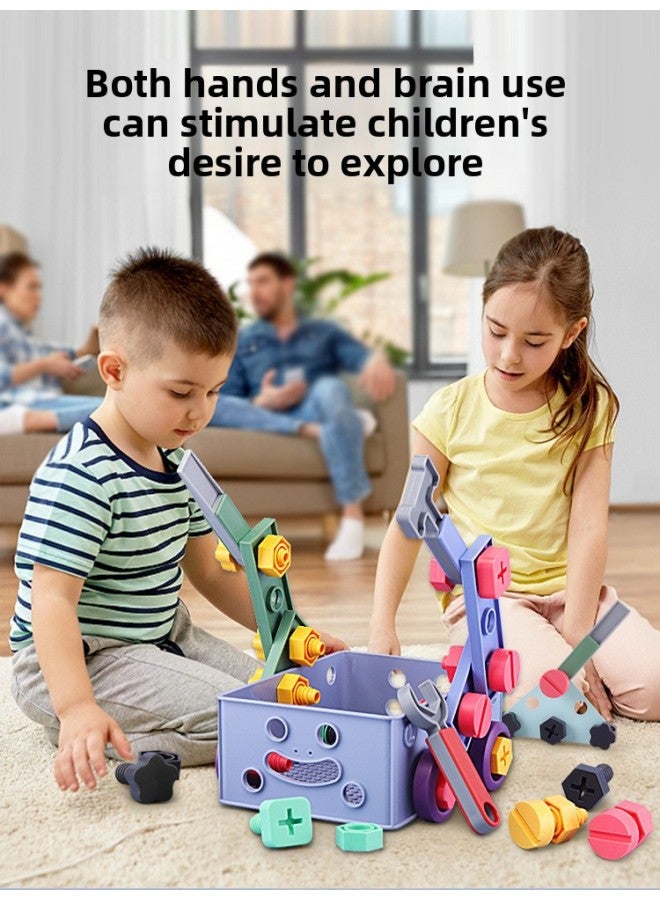 Children's Screwdriver Toy Repair Toolbox Suit 2-year-old Baby's Educational Detachable Boy 1-Color:Variety Of Assembly Tool Box [47-piece Set]⚑  - Image 3