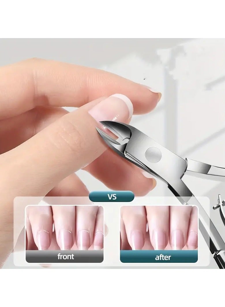 Goolsky 4-Piece Professional Stainless Steel Cuticle Trimmer Set, Perfect Tool For Manicuring, Removing Dead Skin And Removing Nail Polish. - Image 5