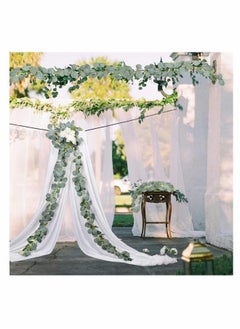 Generic Artificial Eucalyptus Garland Vines Detachable Faux Eucalyptus Leaves Foliage Plastic Garland Greenery Hanging Plant Wedding Backdrop Arch Wall Decor  - Image 2