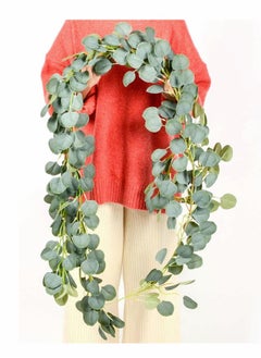 Generic Artificial Eucalyptus Garland Vines Detachable Faux Eucalyptus Leaves Foliage Plastic Garland Greenery Hanging Plant Wedding Backdrop Arch Wall Decor  - Image 5