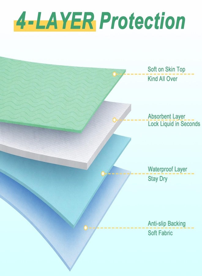 CYMULA Washable Positioning Bed Pad with 8 Reinforced Handles,Leakproof, Reusable Incontinence Absorbent Underpad for Elderly Care, Lifting, Turning, Transferring Patient (Green, 34"x52"-1 Pack) - Image 3
