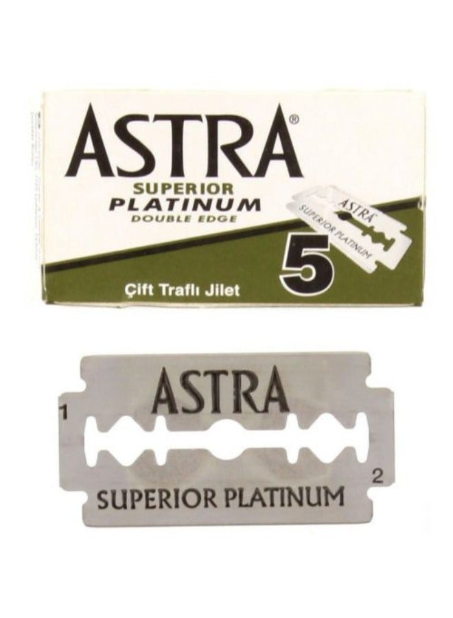 أسترا شفرات حلاقة بلاتينية مزدوجة الحافة مكونة من 100 قطعة باللون الفضي - Image 3