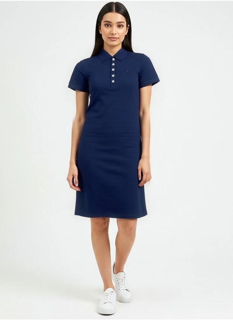نوتيكا Short Sleeve Premium Cotton Knee Length Dress