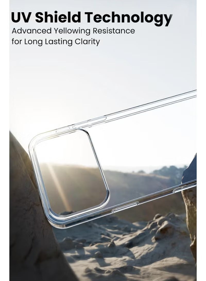 كفر حماية لهاتف ايفون 17 برو - غطاء خلفي مرن مقاوم للصدمات من السيليكون فائق الوضوح مع حافة مرتفعة للحماية من الصدمات - شفاف - Image 3