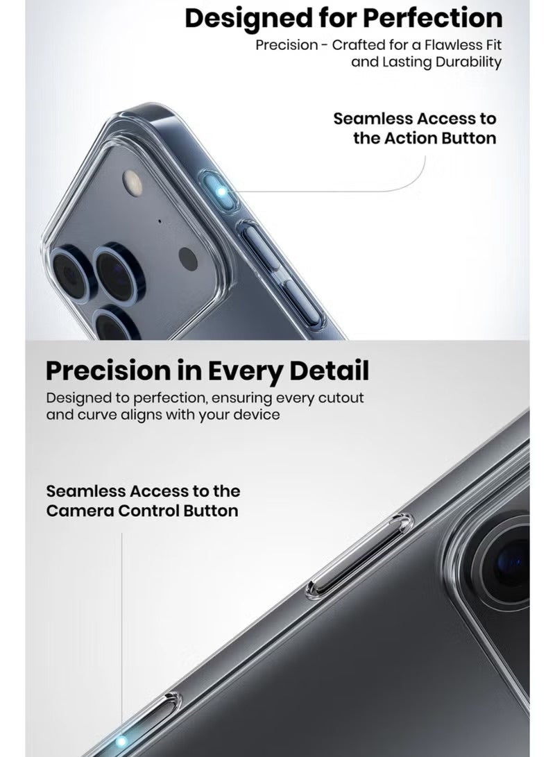 كفر حماية لهاتف ايفون 17 برو - غطاء خلفي مرن مقاوم للصدمات من السيليكون فائق الوضوح مع حافة مرتفعة للحماية من الصدمات - شفاف - Image 5