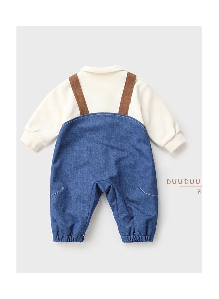 Fake Two-PPiece Children's Clothing, Baby Outing Clothes, Long SSleeves That Cover The Butt  - Image 2