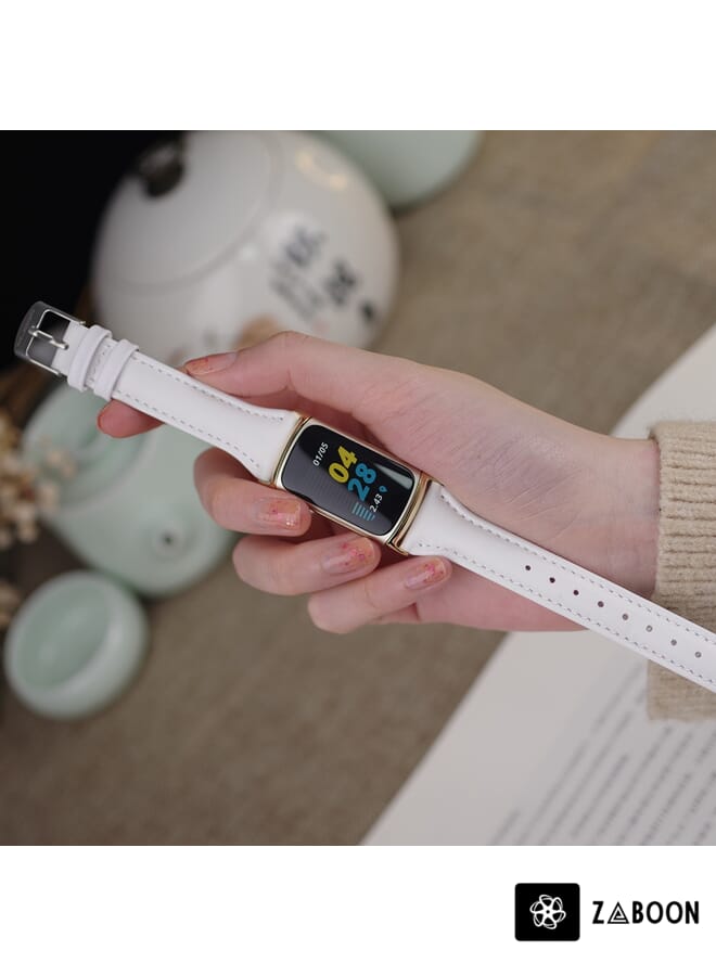 Zaboon حزام ساعة لفيتبيت تشارج 5 ميدجوبس جلد طبيعي رفيع - Image 3