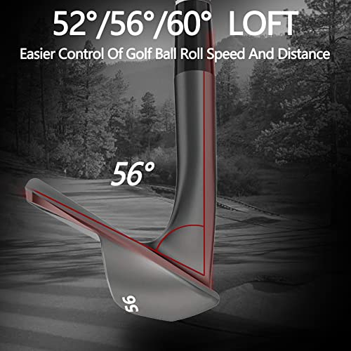 POSSOT 3 PCS Wedge Set or Individual Golf Wedges Available in 52 Gap Wedge for Man and Woman Right Hand with Rubber Grip Black - Image 3
