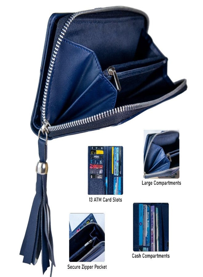 Sifa Women Casual, Evening/Party, Formal, Travel, Trendy Blue Artificial Leather Wallet (13 Card Slots) - Image 4