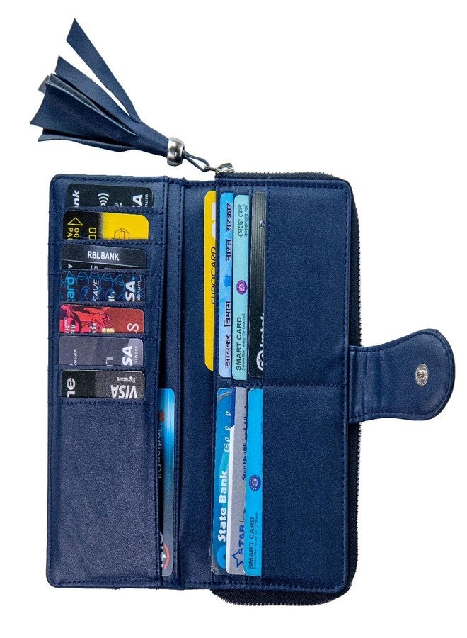 Sifa Women Casual, Evening/Party, Formal, Travel, Trendy Blue Artificial Leather Wallet (13 Card Slots) - Image 2