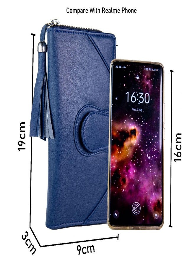 Sifa Women Casual, Evening/Party, Formal, Travel, Trendy Blue Artificial Leather Wallet (13 Card Slots) - Image 3