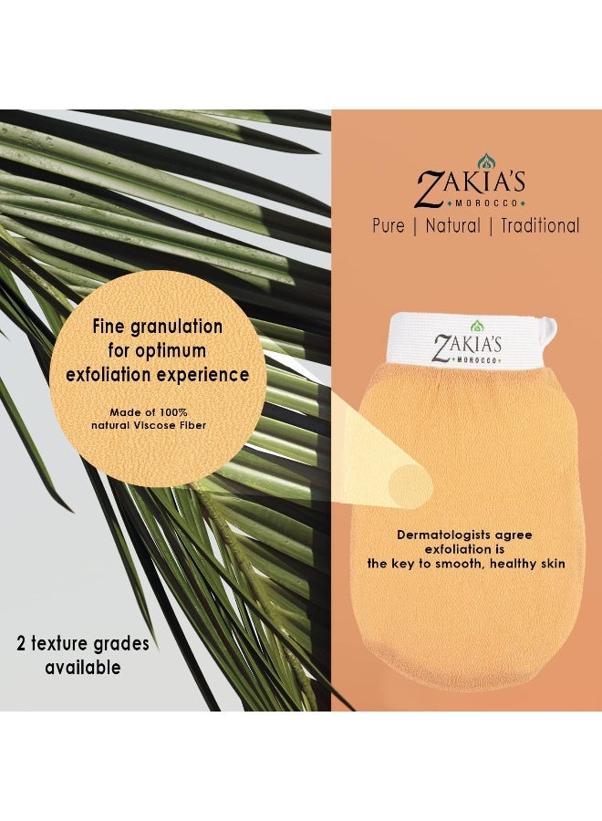 Zakia's Morocco Original Kessa Exfoliating Glove -Value Pack (2 Pcs) - Teal Blue - Image 5