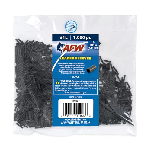 AFW American Fishing Wire Single Barrel Crimp Sleeves Size 1L033 Black 1000 pc - Image 1