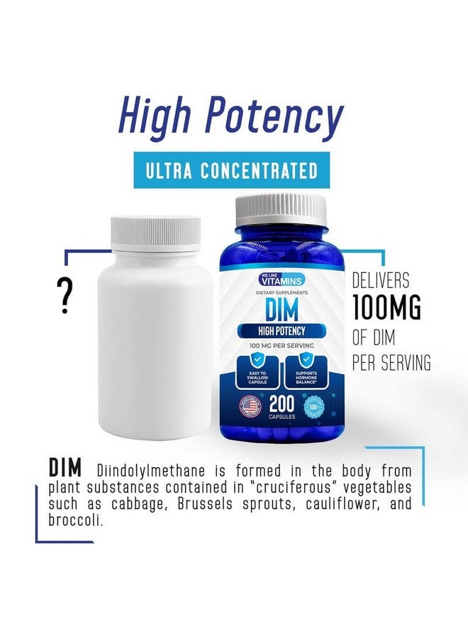 We Like Vitamins DIM 100mg 200 Capsules - 200 Day Supply - Diindolylmethane DIM Supplement for Support with Healthy Estrogen and Hormone Levels - Image 5