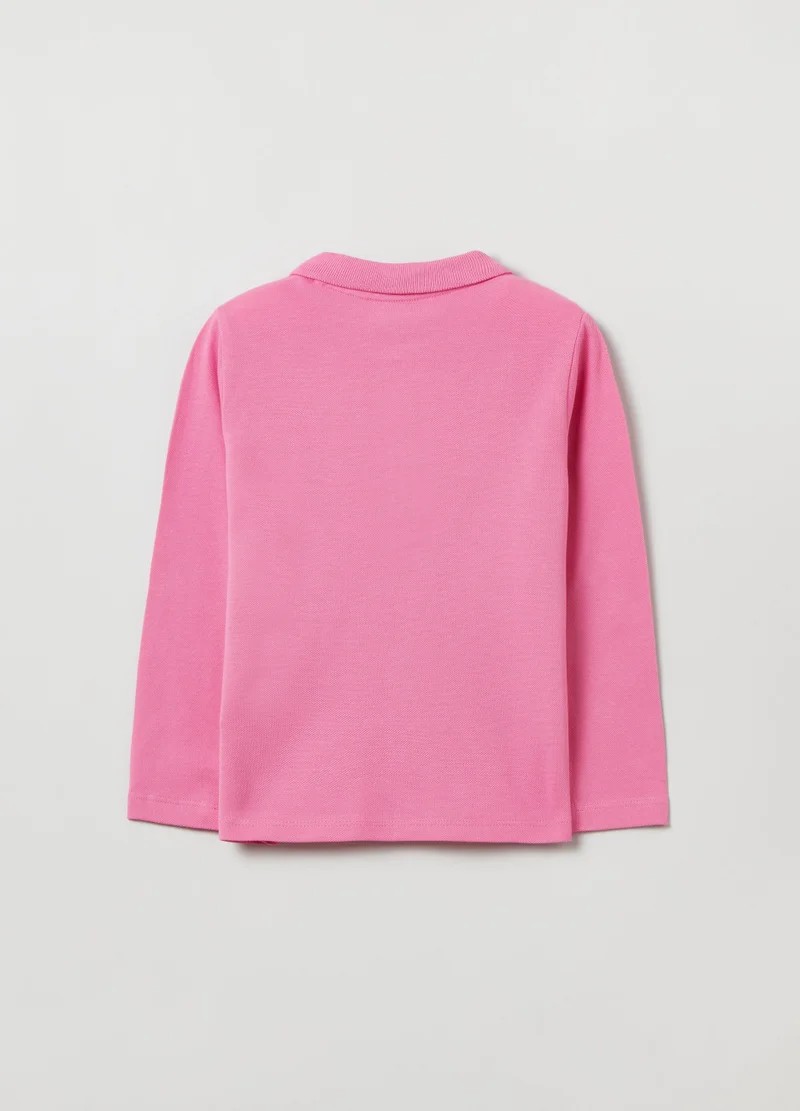 Ovs Long-Sleeve Piquet Polo Shirt