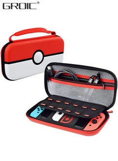 GROIC Carrying Case for Nintendo Switch / OLED, Pokemon Cute Travel Case Protective Hard Bag, Deluxe Protective Hard Shell Storage Case with 12 Game Card Slots for Nintendo Switch Console Accessories  - Image 1