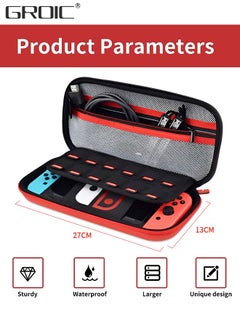 GROIC Carrying Case for Nintendo Switch / OLED, Pokemon Cute Travel Case Protective Hard Bag, Deluxe Protective Hard Shell Storage Case with 12 Game Card Slots for Nintendo Switch Console Accessories  - Image 2