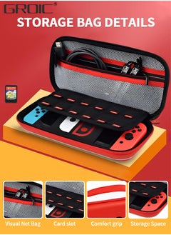 GROIC Carrying Case for Nintendo Switch / OLED, Pokemon Cute Travel Case Protective Hard Bag, Deluxe Protective Hard Shell Storage Case with 12 Game Card Slots for Nintendo Switch Console Accessories  - Image 3