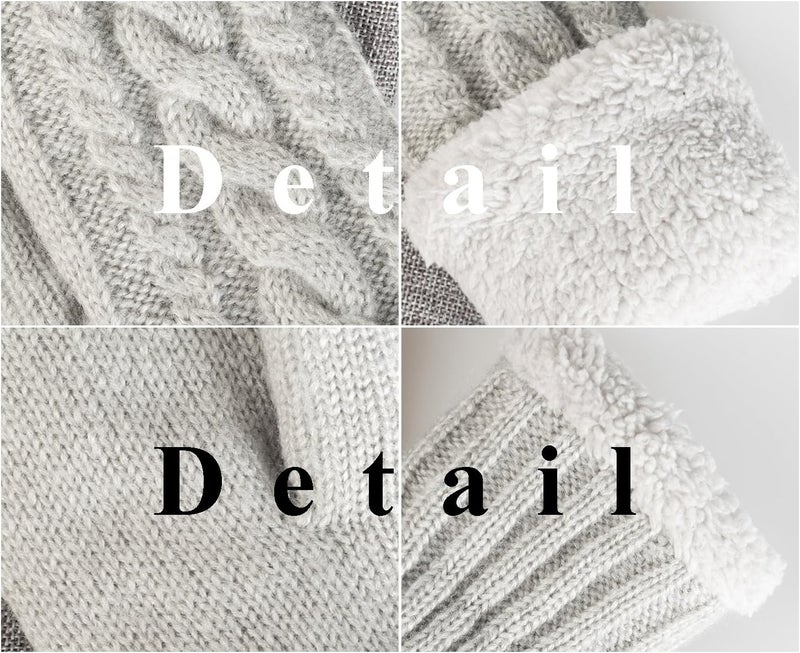 Whiteleopard Women's Winter Gloves Warm Lining - Cozy Wool Knit Thick Gloves Mittens - Image 5