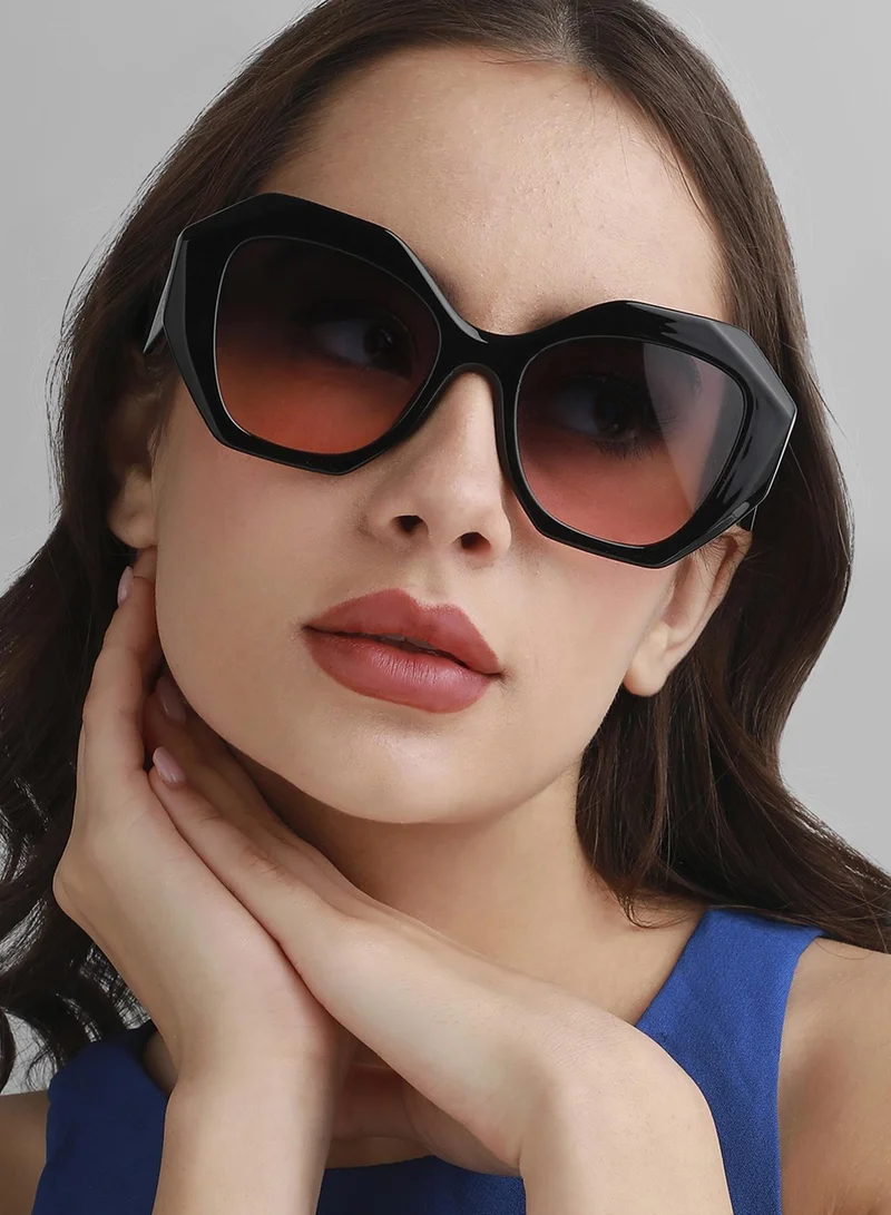 صوص هاوت نظارة شمسية كبيرة بتدرج لوني - أسود