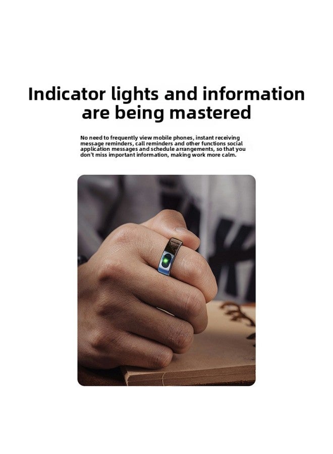 【QRING】 Smart Ring R08 Smart Ring Body Surface Temperature Information Reminder Smart Touch-Color:Black With Charging Compartment (no. 9 19.1mm) - Image 3