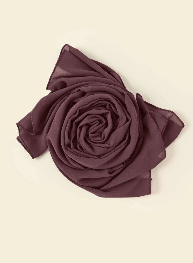 Scarf Chiffon Crepe Solid - Brown 