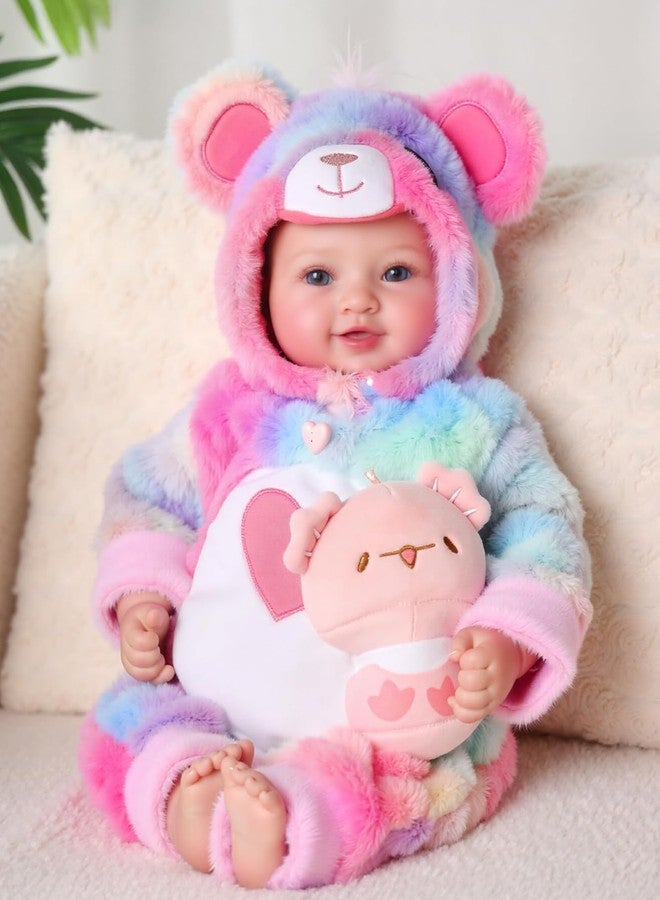 BABESIDE Baby Dolls, 15-Inch Realistic Cute Soft Cloth Body Baby Doll Real Life Baby Dolls with Accessories in Rainbow Plush Bear Outfit for 3+ Year Old Girls Gifts, Pretend Play, Collection - Image 1