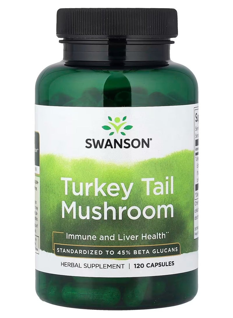 Swanson, Turkey Tail Mushroom, 120 Capsules (500 mg per Capsule)