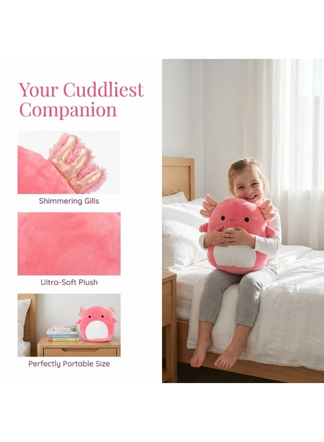 SYOSI Plush Doll, 7.8In Adorable Soft Fat Axolotl Doll Plush Colorful Axolotls Doll Ultrasoft Stuffed Animal Children's Holiday Gift, Pink - Image 2