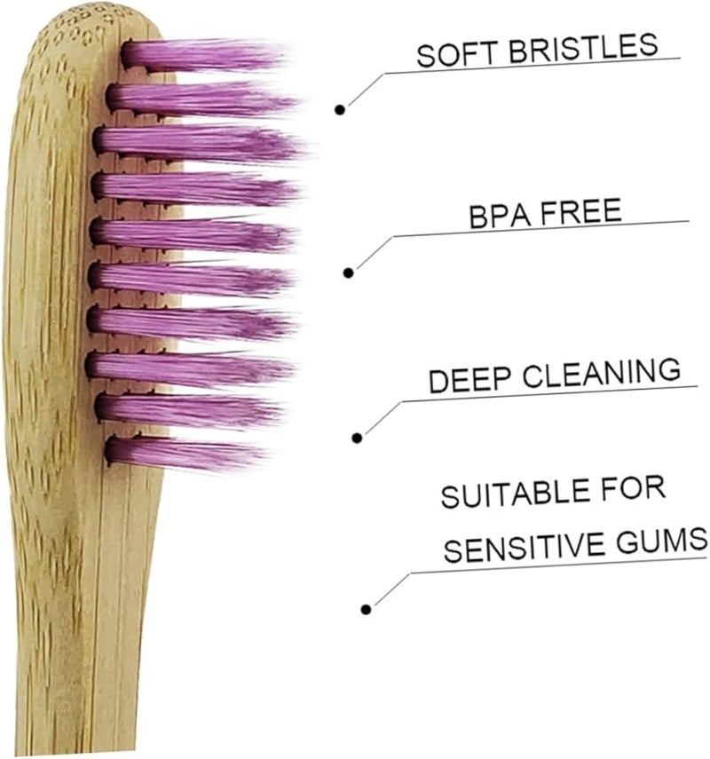 Bamboo Toothbrush Set 10pcs Soft Bristles Eco Friendly For Travel Hotels Homestays - Image 4