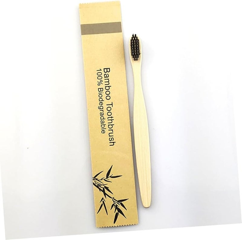 Bamboo Toothbrush Set 10pcs Soft Bristles Eco Friendly For Travel Hotels Homestays - Image 3