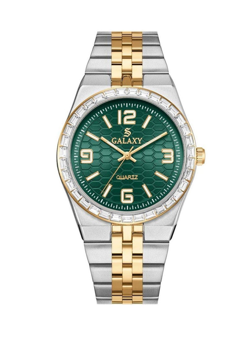جالاكسي ساعة جالكسي GS-2398 للجنسين، ساعة معصم تناظرية، هيكل من الفولاذ المقاوم للصدأ، تصميم كلاسيكي أنيق، ساعة للارتداء اليومي - Image 1