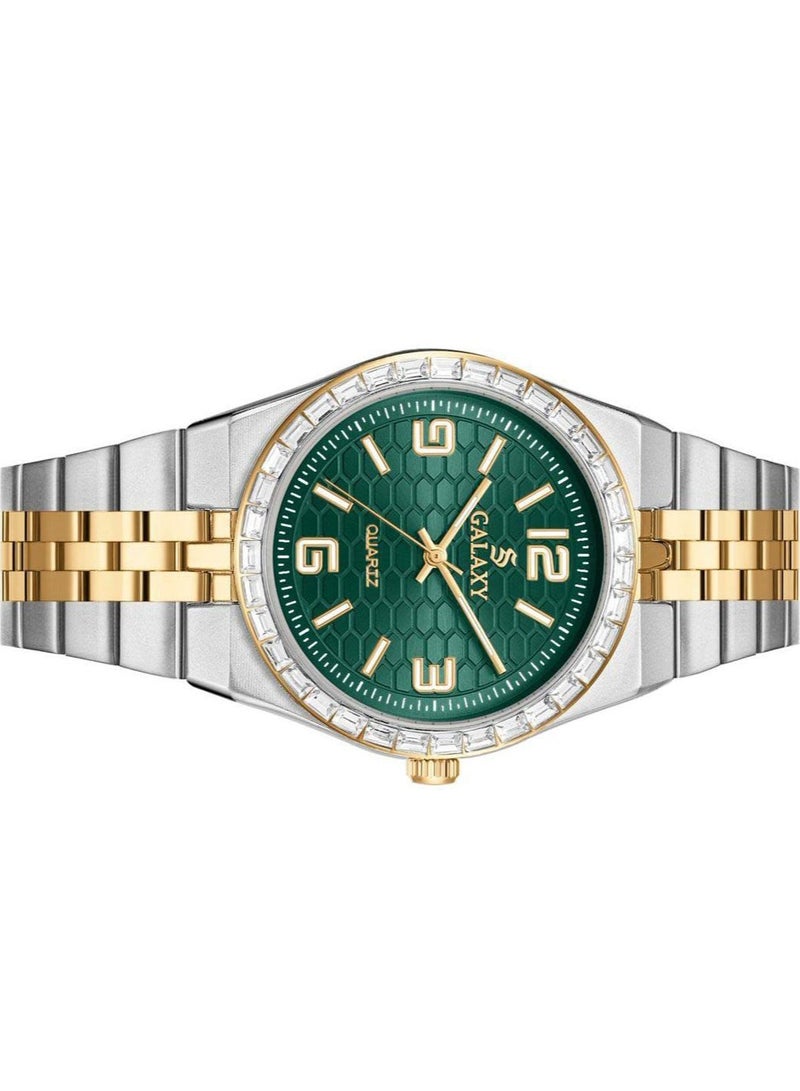 جالاكسي ساعة جالكسي GS-2398 للجنسين، ساعة معصم تناظرية، هيكل من الفولاذ المقاوم للصدأ، تصميم كلاسيكي أنيق، ساعة للارتداء اليومي - Image 3