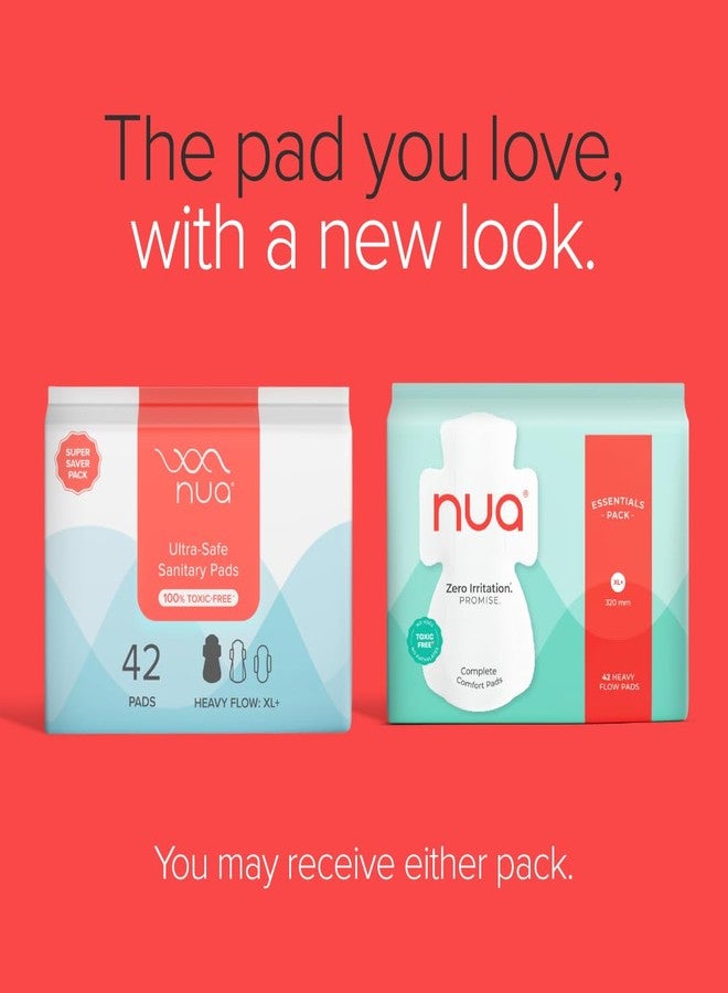 Nua Ultra-Safe Sanitary Pads for Women | SUPER SAVER Pack of 42 | XL+ Heavy Flow Absorbency | Leakproof, Unscented & Toxin-Free | Gentle on Sensitive Skin | Breathable & Rash-Free - Image 3