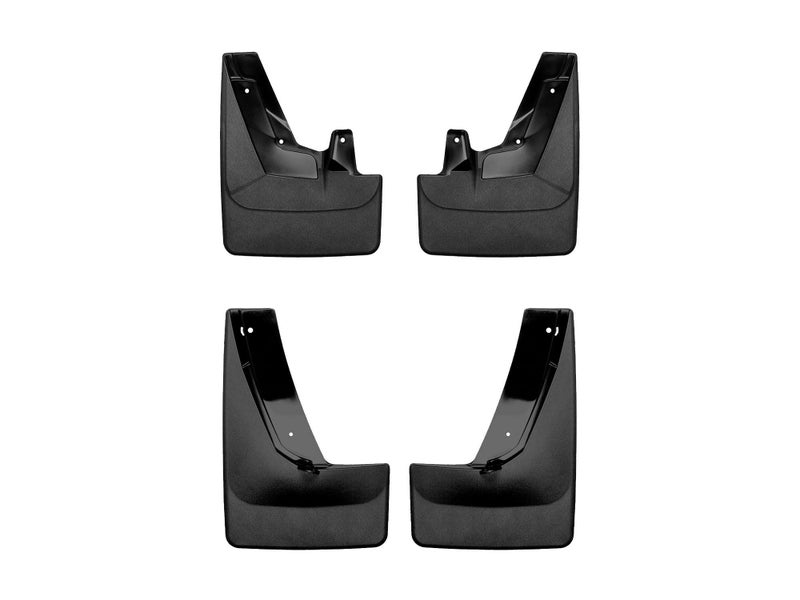 WeatherTech Custom No Drill Splash Guard MudFlaps for Tahoe, Yukon XL, Suburban, Yukon (Stationary Steps)- Front & Rear Set, Black - Image 1