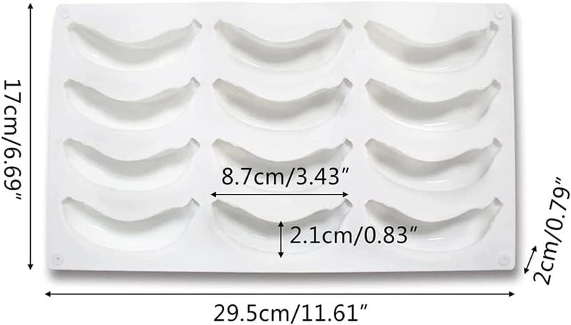 12 Cavity Banana Shaped Silicone Mold for Baking Mousse, Cake, Cupcake Topper Decoration - Image 3