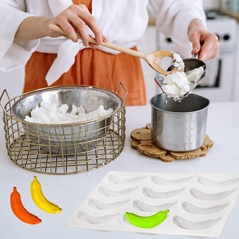 12 Cavity Banana Shaped Silicone Mold for Baking Mousse, Cake, Cupcake Topper Decoration - Image 2