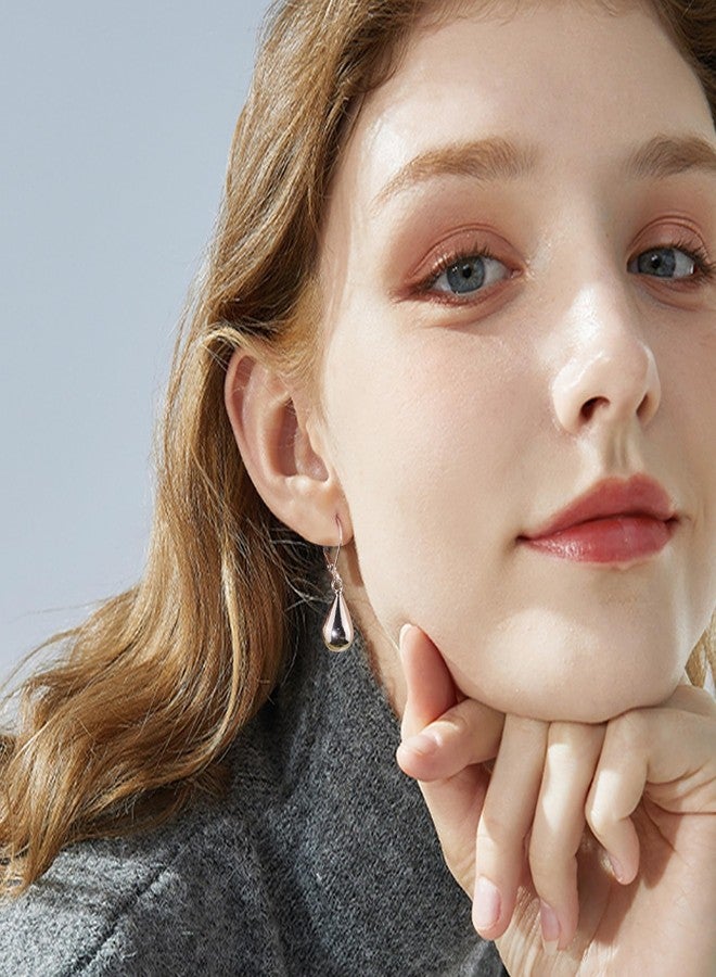 أليكس كرافت أقراط فضية على شكل دمعة للنساء والفتيات، أقراط متدلية فضية بمشبك خلفي، أقراط فضية مضادة للحساسية بمشبك خلفي. - Image 2