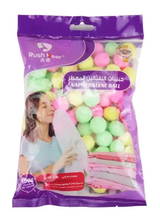 RUSH DEER Naphthalene Balls 400g – Powerful Moth Repellent & Clothing Protector, Long Lasting Fragrance, Anti-Moth & Anti-Carpet Beetle Protection for Home Storage UAE - Image 1