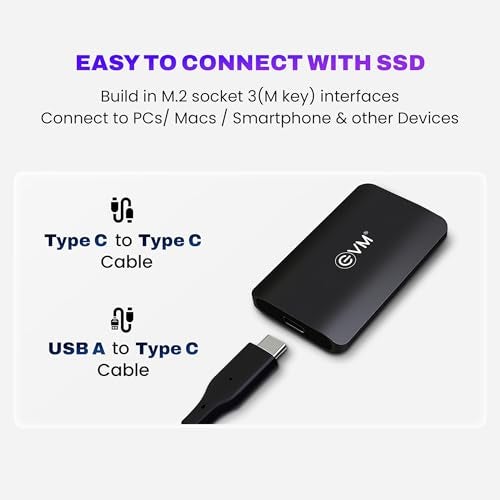 EVM EnSave 512GB Ultra Compact Portable SSD | USB 3.1 Gen 2 Type-C | Up to 550MB/s Read | Shockproof | High Speed Storage for PC, Mac & Android | Plug & Play | 10 Year Warranty (EPSSD/512GB) - Image 3