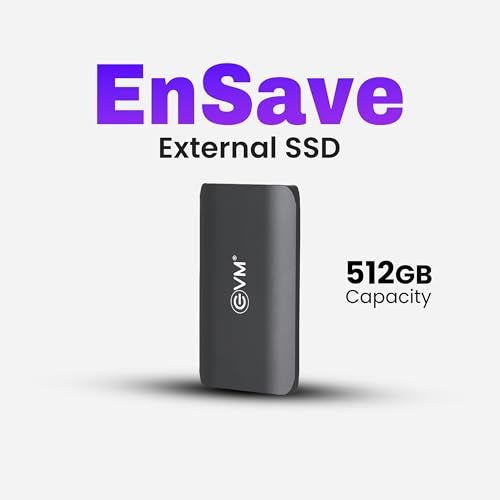 EVM EnSave 512GB Ultra Compact Portable SSD | USB 3.1 Gen 2 Type-C | Up to 550MB/s Read | Shockproof | High Speed Storage for PC, Mac & Android | Plug & Play | 10 Year Warranty (EPSSD/512GB) - Image 2