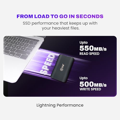 EVM EnSave 512GB Ultra Compact Portable SSD | USB 3.1 Gen 2 Type-C | Up to 550MB/s Read | Shockproof | High Speed Storage for PC, Mac & Android | Plug & Play | 10 Year Warranty (EPSSD/512GB) - Image 5