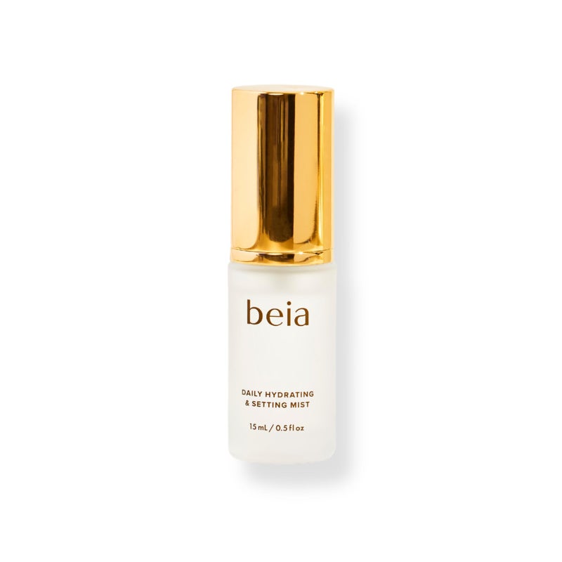 Beia Setting Spray with Hyaluronic Acid for Sensitive Skin  Hydrating Face Mist for Early Morning  Post Shower Glow  Moisturizing Finishing Spray for Makeup  Non Comedogenic Travel Size 05 Fl Oz
