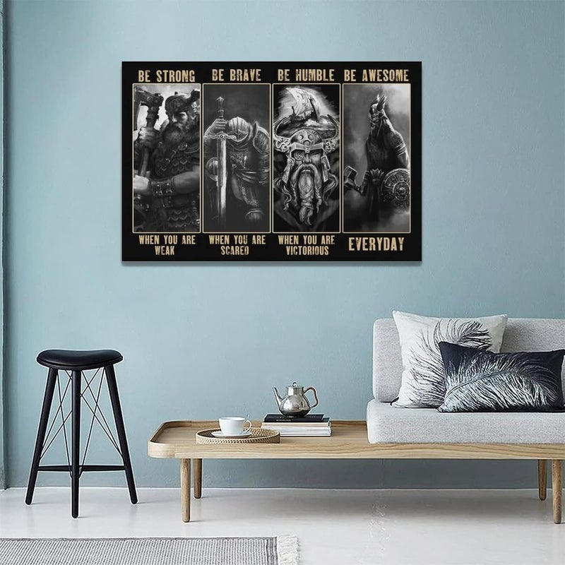 SweetFox Viking Warrior Inspirational Quotes Canvas Art - Image 3
