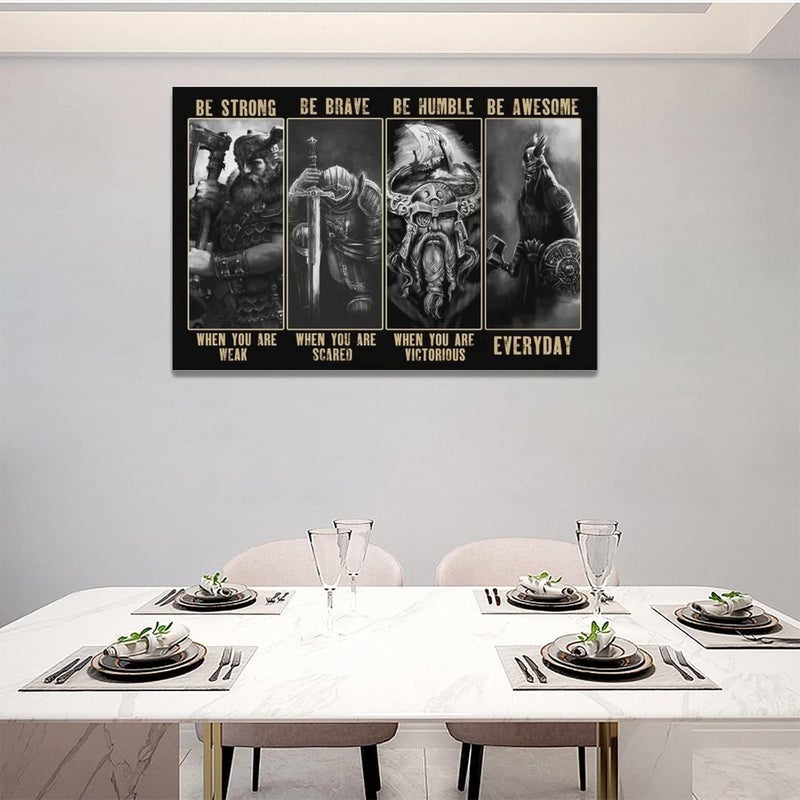SweetFox Viking Warrior Inspirational Quotes Canvas Art - Image 2