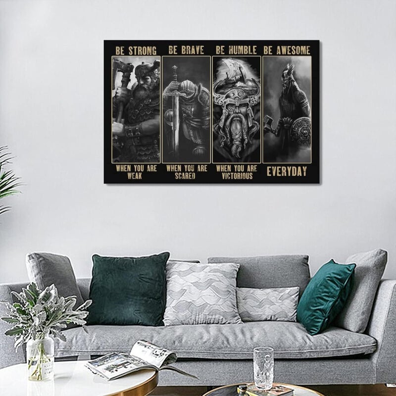 SweetFox Viking Warrior Inspirational Quotes Canvas Art - Image 4
