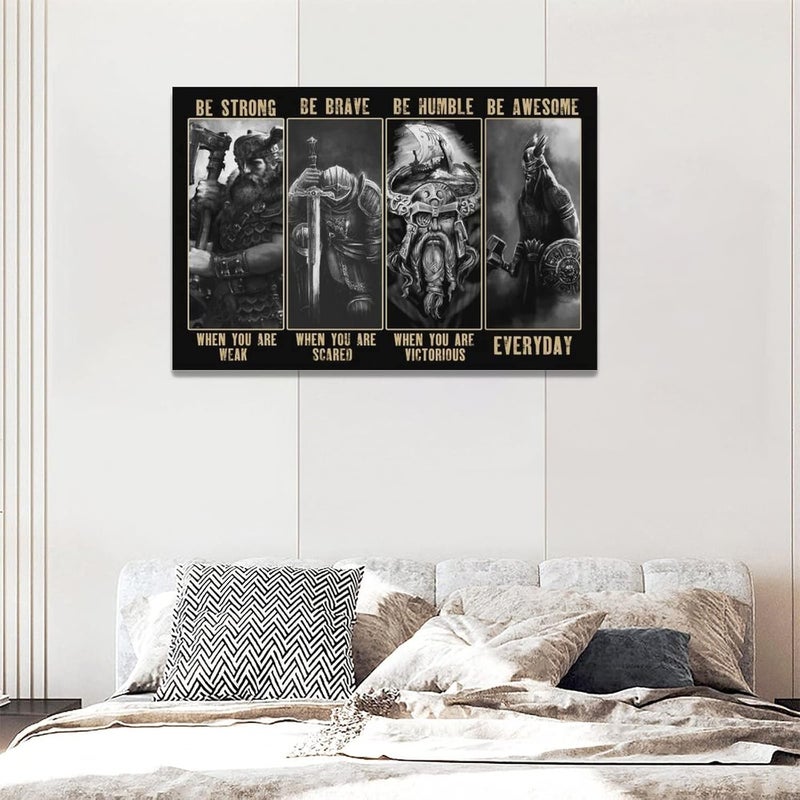 SweetFox Viking Warrior Inspirational Quotes Canvas Art - Image 5